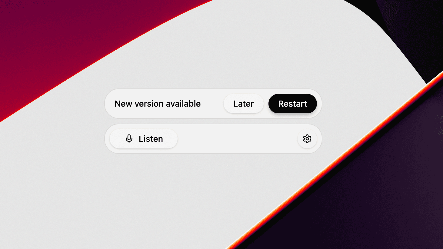 Main app bar with notification
